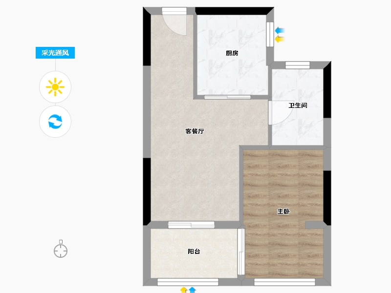 浙江省-嘉兴市-上海之窗未来星光里-43.18-户型库-采光通风