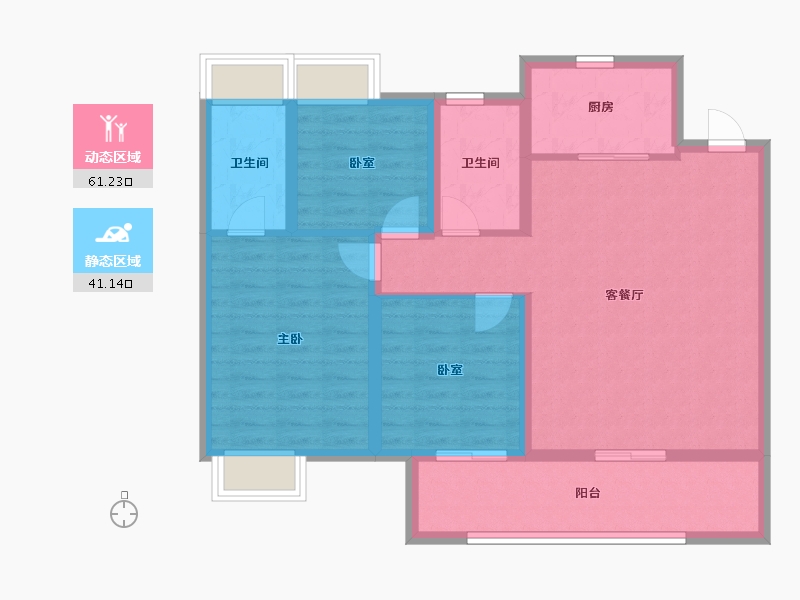 江苏省-常州市-滨江悦享城-91.77-户型库-动静分区