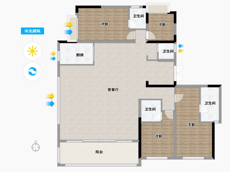 江西省-鹰潭市-江上云筑-192.00-户型库-采光通风