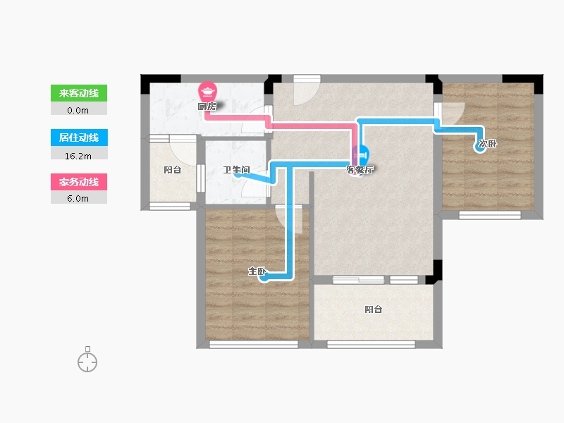 四川省-成都市-临江尚品花园-62.55-户型库-动静线