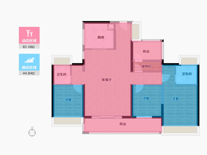 广东省-佛山市-顺德悦府-114.40-户型库-动静分区