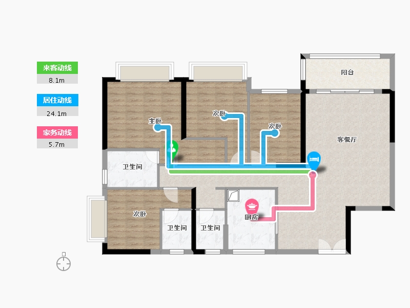 广东省-东莞市-汉邦66广场兴隆路66-136.12-户型库-动静线