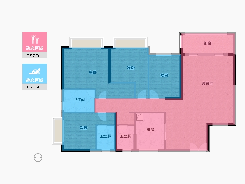 广东省-东莞市-汉邦66广场兴隆路66-136.12-户型库-动静分区