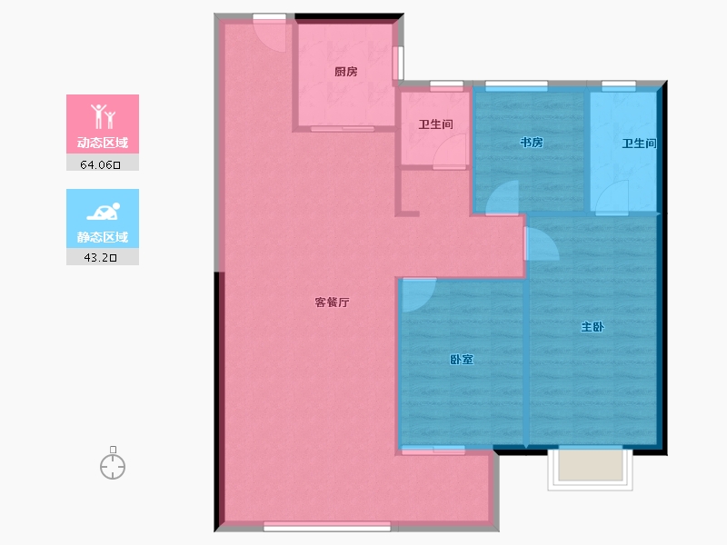 陕西省-榆林市-锦越泰上和郡-98.80-户型库-动静分区