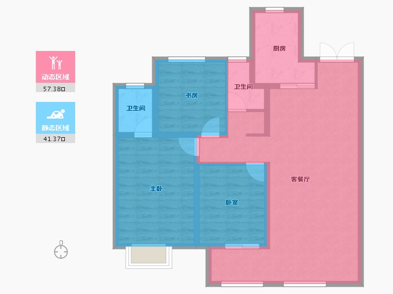 河北省-邢台市-君鹏丰仓里-88.66-户型库-动静分区