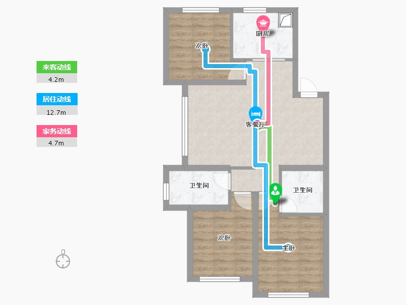 河北省-保定市-绿城·保定蘭园-69.58-户型库-动静线