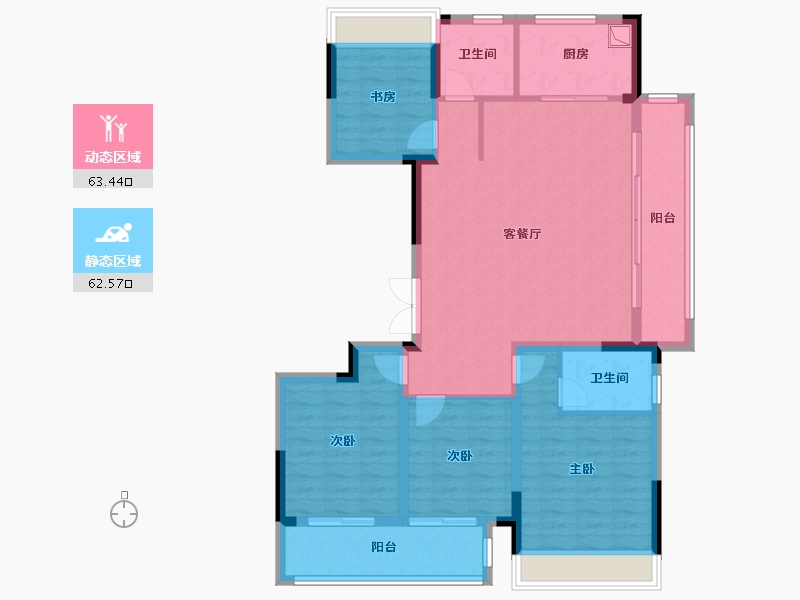 浙江省-绍兴市-钱门江南府-113.61-户型库-动静分区