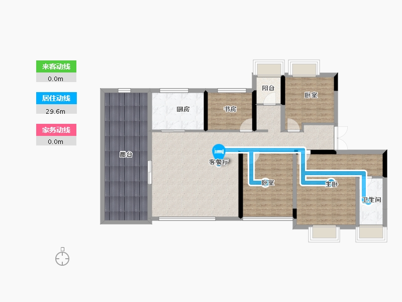 陕西省-延安市-翡翠云锦-127.34-户型库-动静线