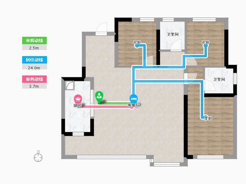 四川省-成都市-龙湖嘉辰-94.39-户型库-动静线