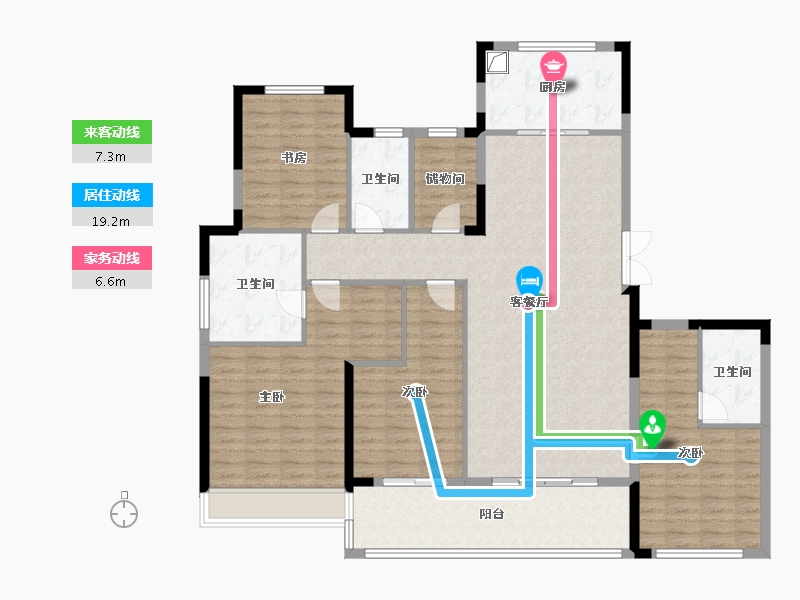 浙江省-杭州市-滨江翡翠嘉运府-151.89-户型库-动静线