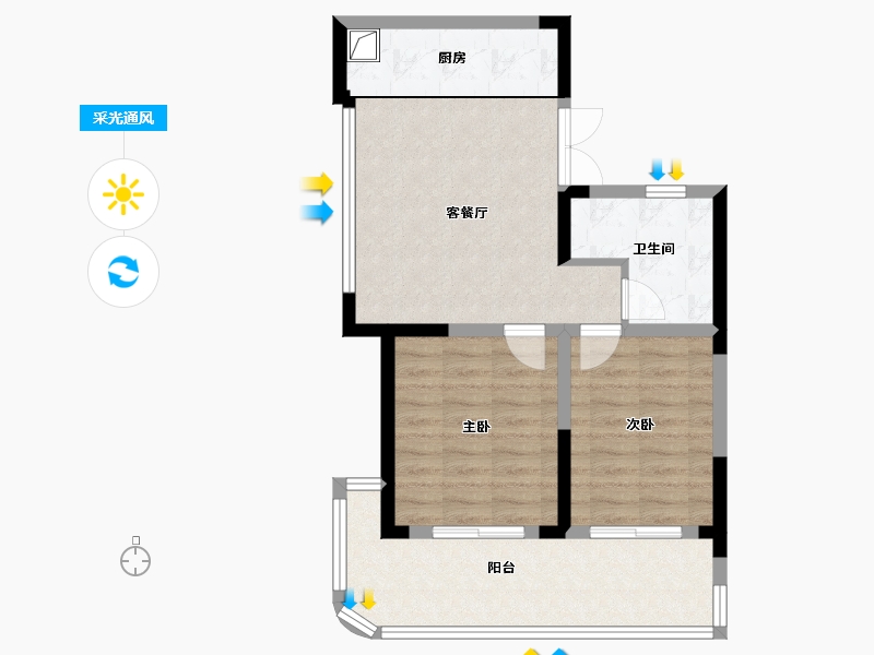 浙江省-温州市-绿城·氡泉山居-68.00-户型库-采光通风