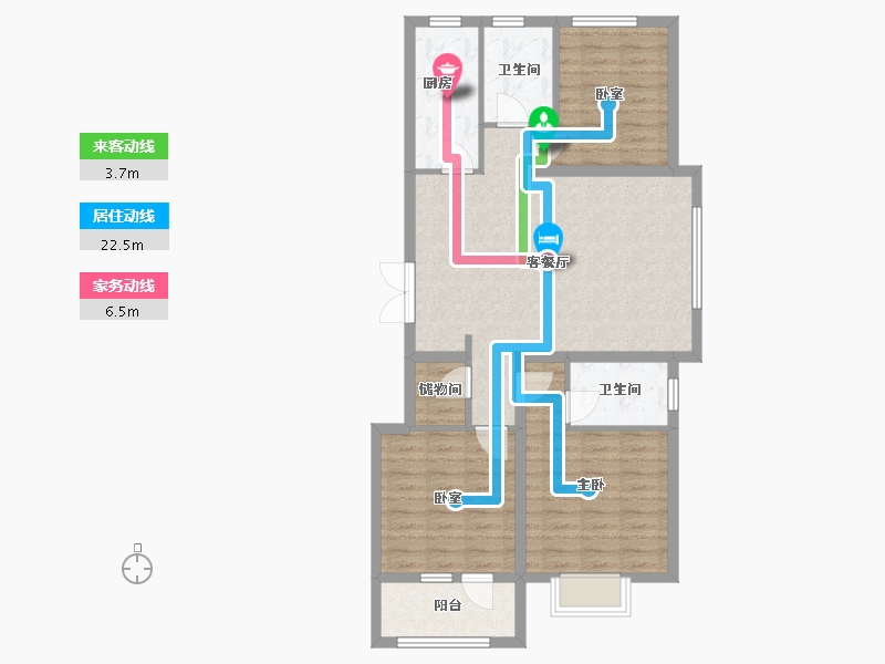 山东省-潍坊市-枫香湖畔(凤庭园)-94.40-户型库-动静线