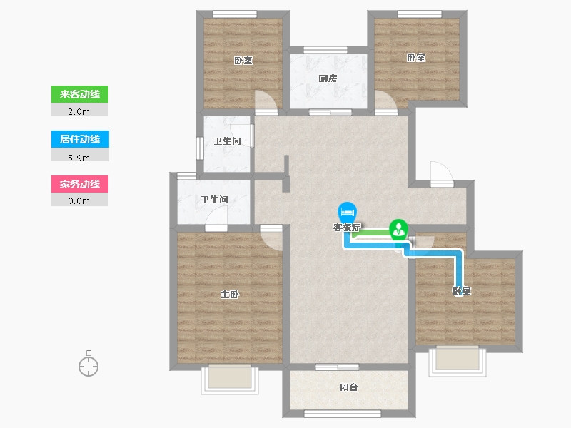 山东省-潍坊市-世贸尚水名邸-108.00-户型库-动静线