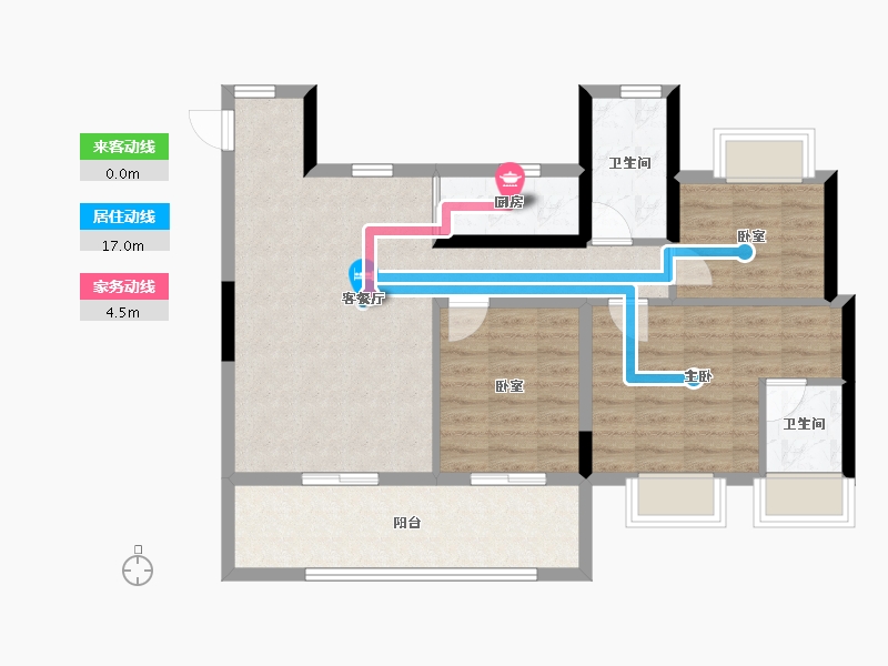 陕西省-延安市-邦泰锦天府-80.94-户型库-动静线