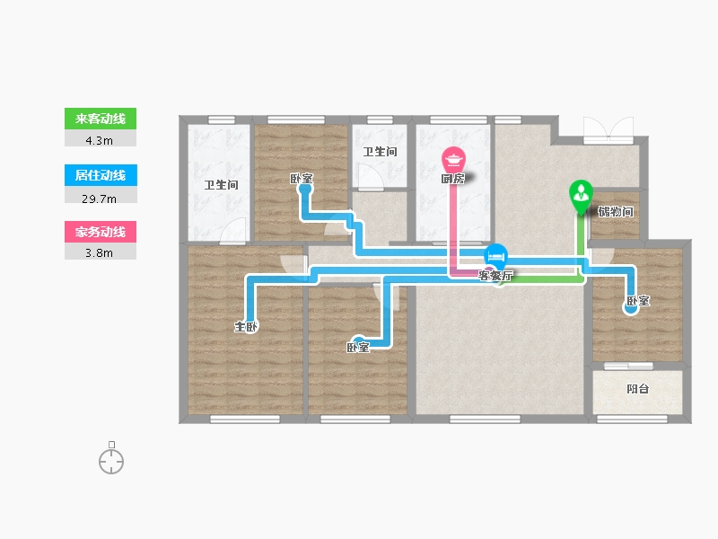 湖北省-武汉市-保利·涧山观奕-118.88-户型库-动静线