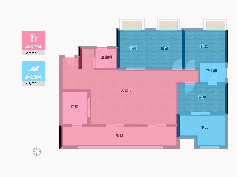 四川省-宜宾市-三江未来城-103.49-户型库-动静分区