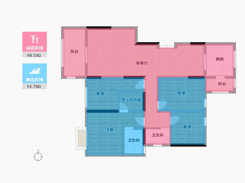 云南省-普洱市-鼎城名邸-121.73-户型库-动静分区