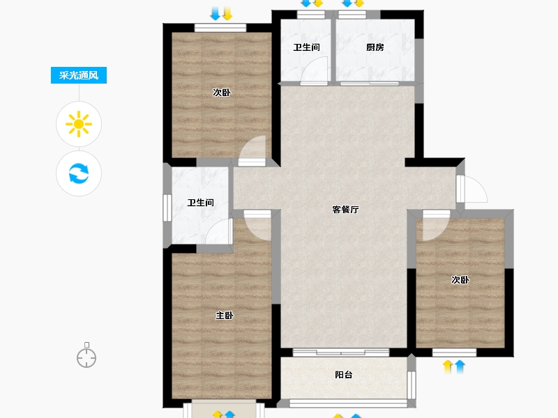 河北省-邢台市-昌恒国子珺-100.00-户型库-采光通风