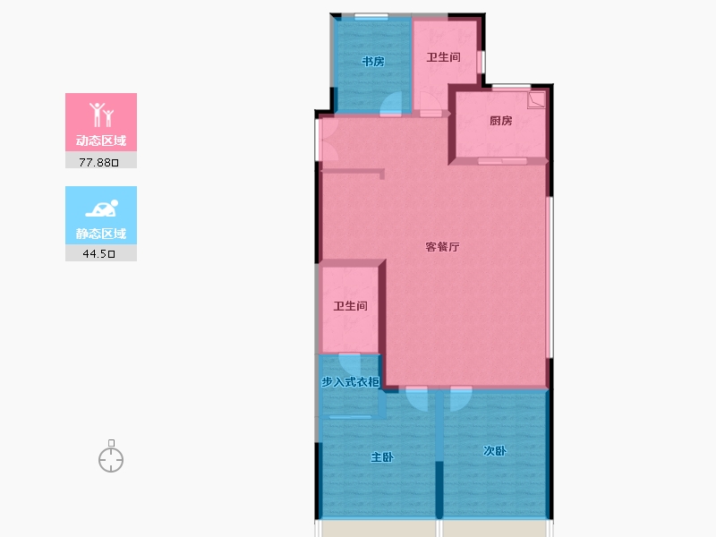 内蒙古自治区-乌海市-山河国际-110.40-户型库-动静分区