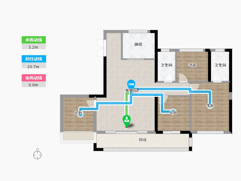 陕西省-西安市-雁南云境-103.06-户型库-动静线