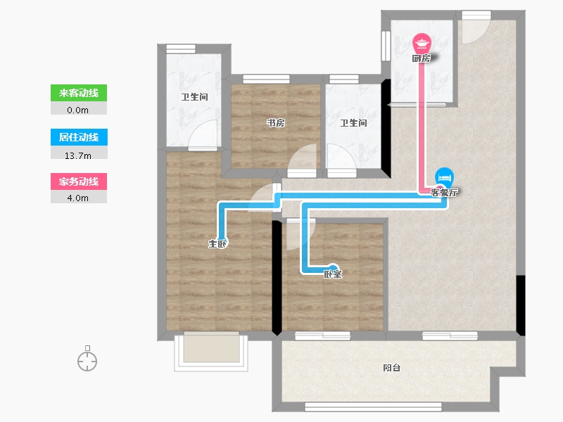 湖北省-宜昌市-丰辰紫云台-77.32-户型库-动静线