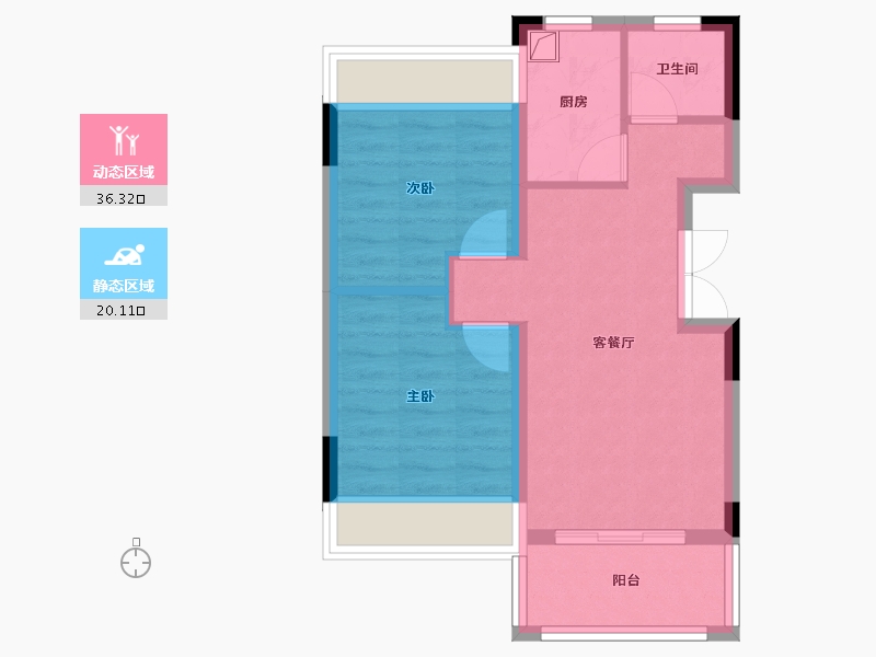 湖北省-荆门市-长宁书院-49.76-户型库-动静分区