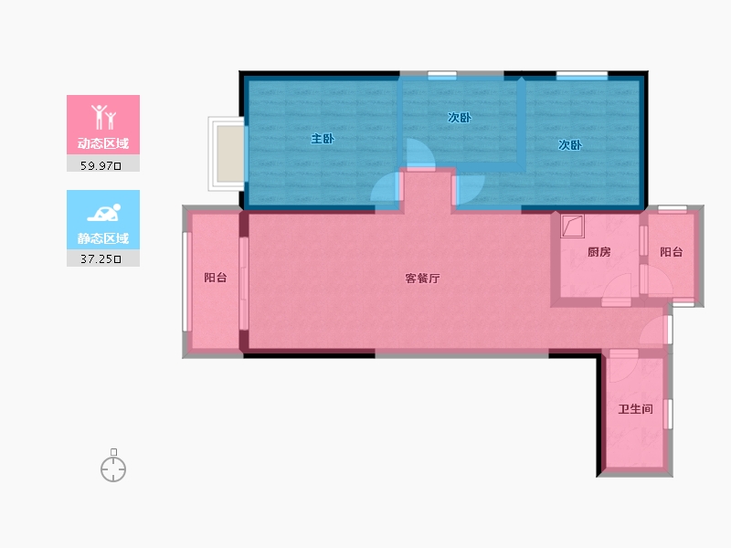 云南省-昆明市-佳品苑-85.57-户型库-动静分区