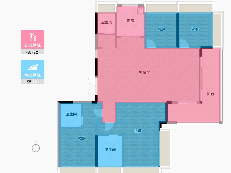 江苏省-苏州市-中建熙辰上院-134.20-户型库-动静分区