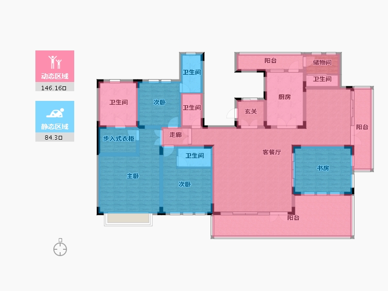 上海-上海市-大宁瑞仕花园-201.47-户型库-动静分区