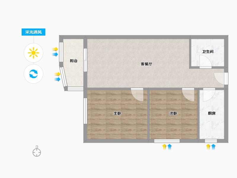 北京-北京市-清芷园-63.00-户型库-采光通风