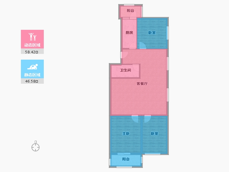 北京-北京市-云趣园-三区-94.74-户型库-动静分区