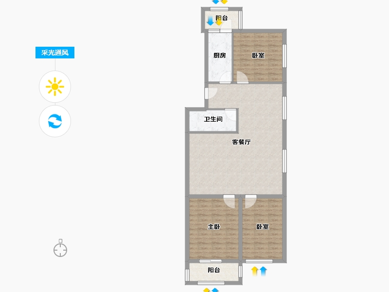 北京-北京市-云趣园-三区-94.74-户型库-采光通风