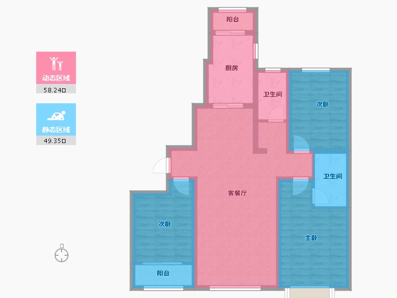 山东省-潍坊市-富春江丰泽苑-114.40-户型库-动静分区