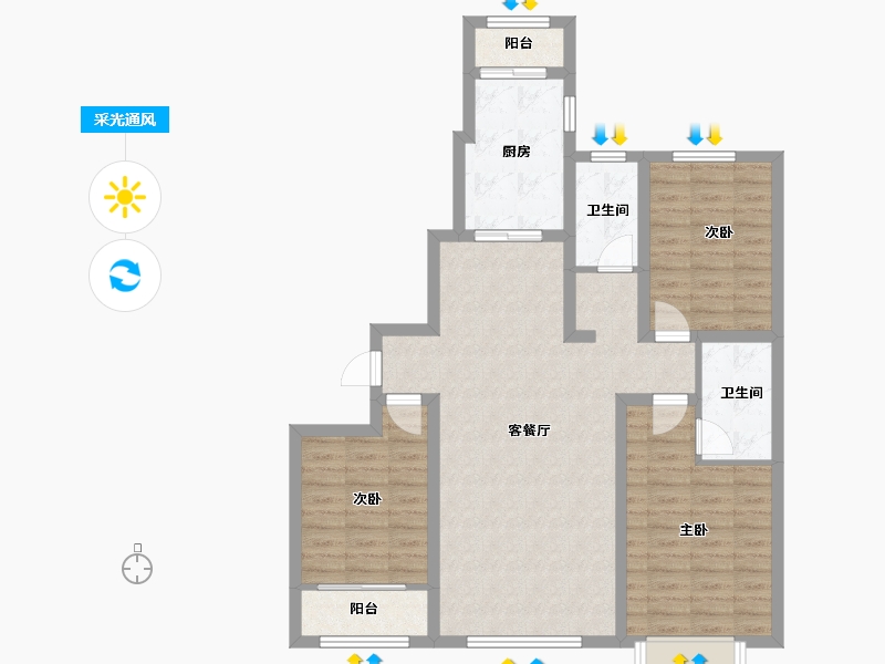 山东省-潍坊市-富春江丰泽苑-114.40-户型库-采光通风