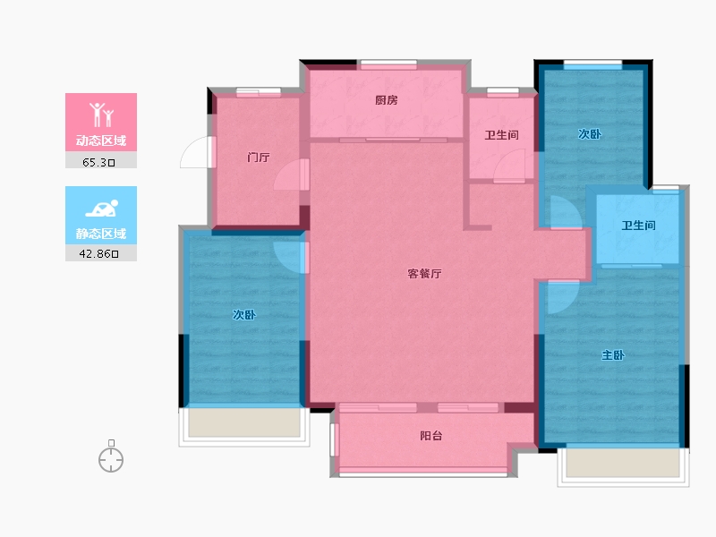 山东省-菏泽市-德惠公园城-96.00-户型库-动静分区