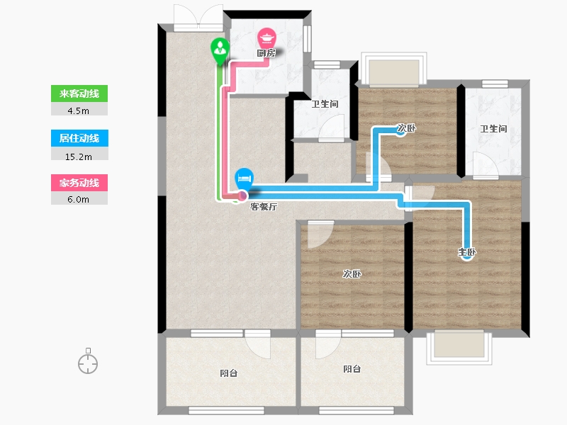 湖北省-恩施土家族苗族自治州-利川香连康健城-85.00-户型库-动静线