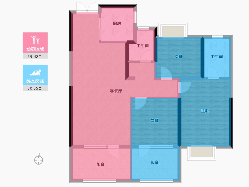 湖北省-恩施土家族苗族自治州-利川香连康健城-85.00-户型库-动静分区