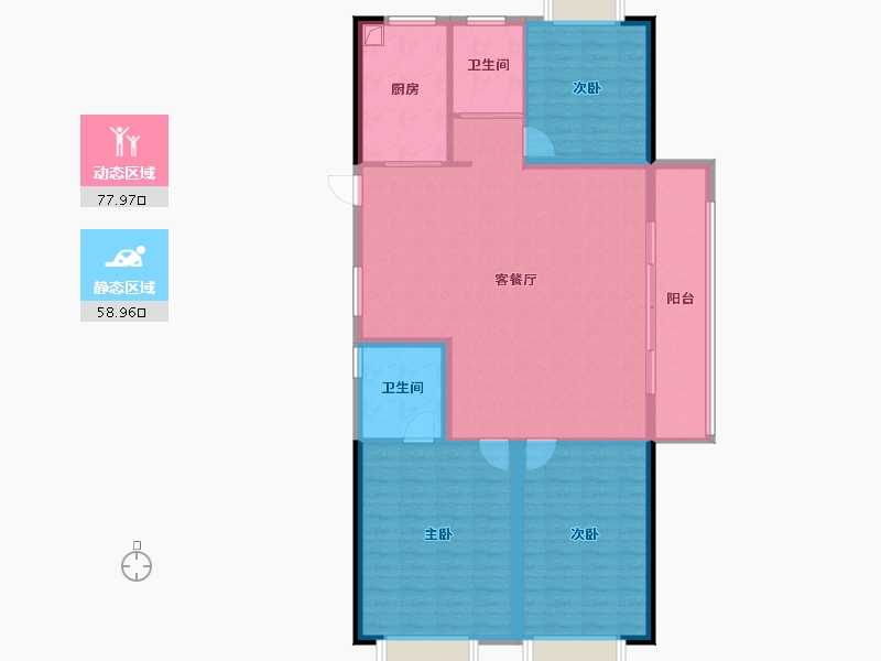 湖北省-襄阳市-碧桂园黄金时代-125.00-户型库-动静分区