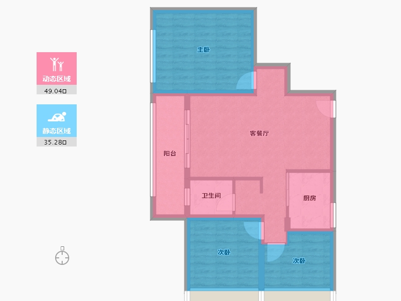 云南省-昆明市-东鑫和园-105.00-户型库-动静分区