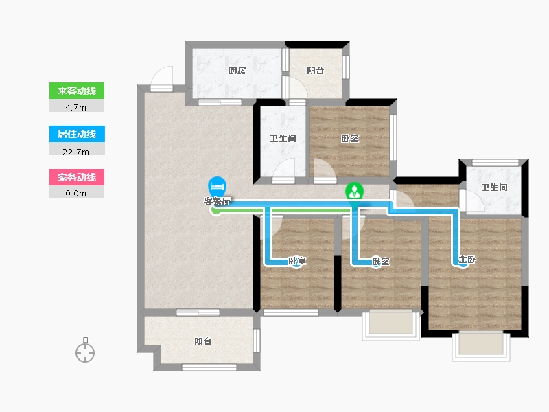 四川省-乐山市-碧桂园青江府-101.60-户型库-动静线