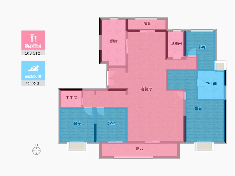 广东省-佛山市-华润置地顺德润府北区-156.00-户型库-动静分区