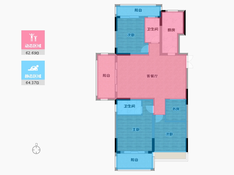 湖北省-恩施土家族苗族自治州-恩施云璟华府-120.00-户型库-动静分区