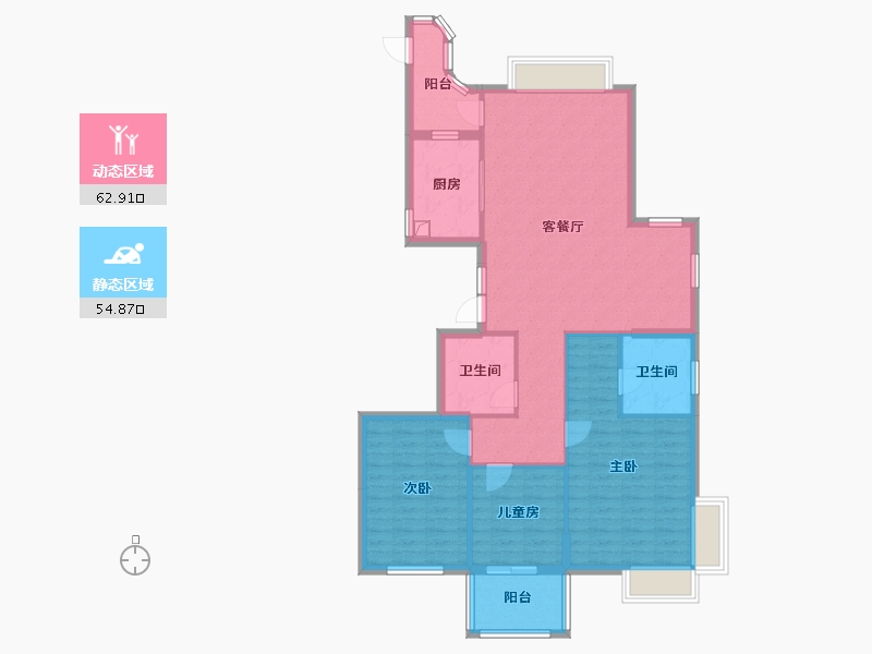 浙江省-温州市-东风家园-116.55-户型库-动静分区