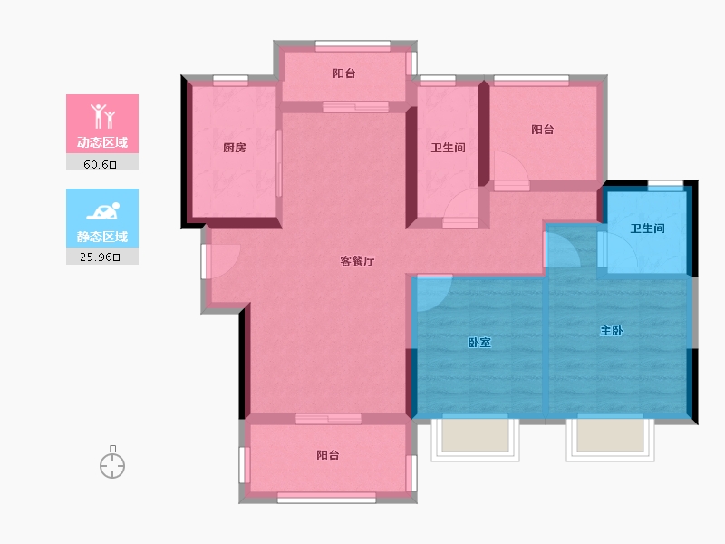 广东省-江门市-碧桂园凤凰城-77.64-户型库-动静分区