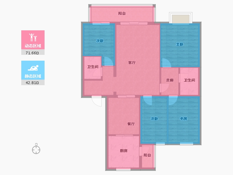 北京-北京市-泰欣苑-102.40-户型库-动静分区