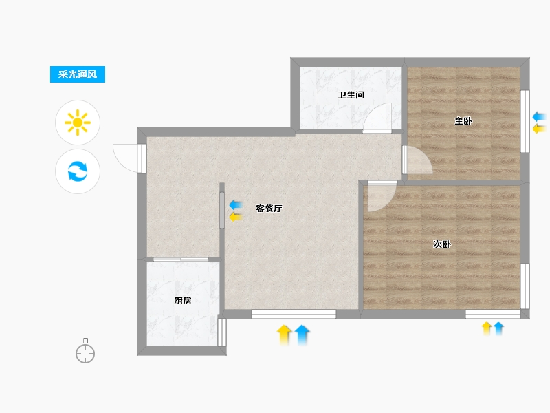 甘肃省-兰州市-陇能家园-A区-71.97-户型库-采光通风