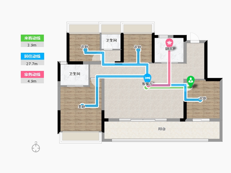 四川省-成都市-江城九里润璟-113.18-户型库-动静线