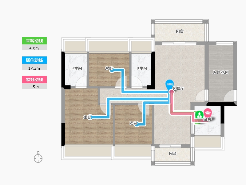 广东省-中山市-中兴智慧城懿禧府-76.95-户型库-动静线