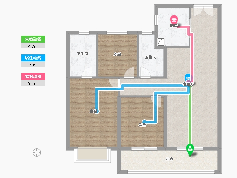 湖北省-武汉市-香港置地·金地·峯璟-89.60-户型库-动静线