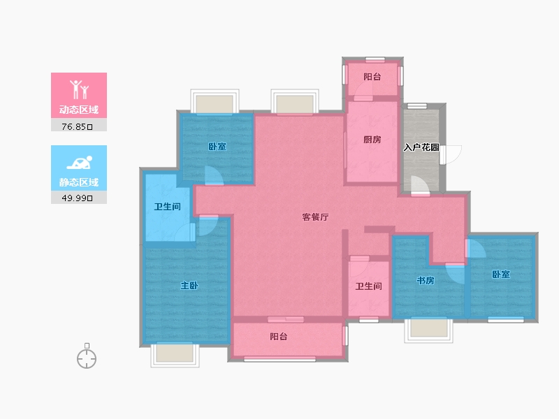 广东省-佛山市-万达华府C区-102.82-户型库-动静分区